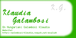 klaudia galambosi business card